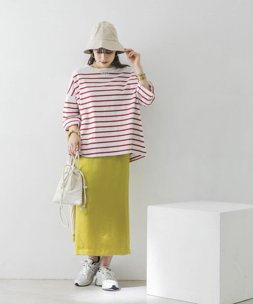 URBAN RESEARCH（アーバンリサーチ）の「7分袖パネルボーダーカットソー（Tシャツ/カットソー・レディース・ブラック/ブラウン/レッド・FREE）」の19枚目の写真