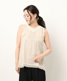 Samansa Mos2 | Vネックノースリレースカットソー(Tシャツ/カットソー)