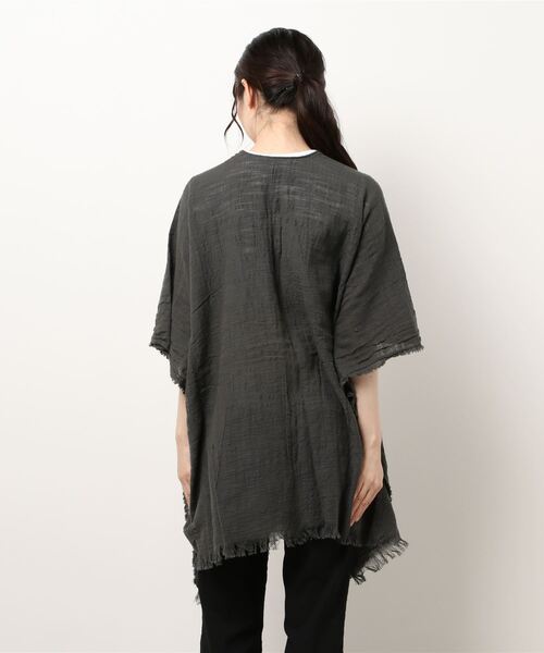 coca（coca）（コカ）の「＼＼新色登場／／ガーゼタッチサマーポンチョ（ポンチョ・レディース・ブラウン/アイボリー/チャコールグレー/ストライプ・ONE SIZE）」の20枚目の写真