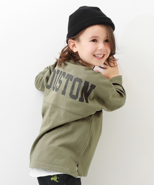 devirock（デビロック）の「フットボール バックプリント 長袖Tシャツ（Tシャツ/カットソー・キッズ・ホワイト/グレー系その他/ブルーグレー/ブラック/イエロー/ライトカーキ/ブルー系その他/ホワイト系その他/パープル系その他/イエロー系その他/グリーン系その他/その他12/その他13/その他14/イエロー系その他2・160cm/130cm/120cm/110cm/140cm/150cm/100cm）」の7枚目の写真