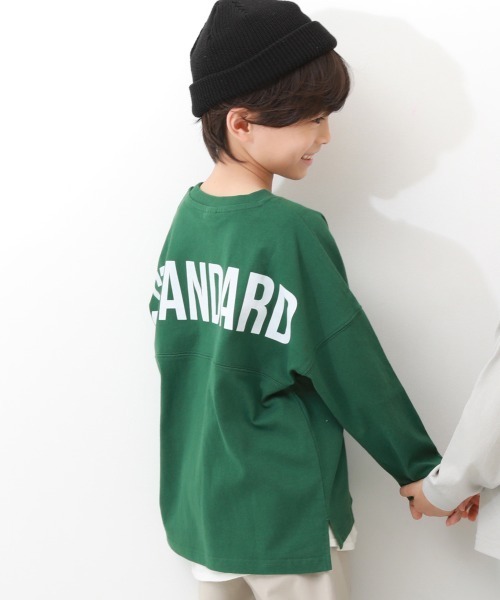 devirock（デビロック）の「フットボール バックプリント 長袖Tシャツ（Tシャツ/カットソー・キッズ・ホワイト/グレー系その他/ブルーグレー/ブラック/イエロー/ライトカーキ/ブルー系その他/ホワイト系その他/パープル系その他/イエロー系その他/グリーン系その他/その他12/その他13/その他14/イエロー系その他2・160cm/130cm/120cm/110cm/140cm/150cm/100cm）」の8枚目の写真