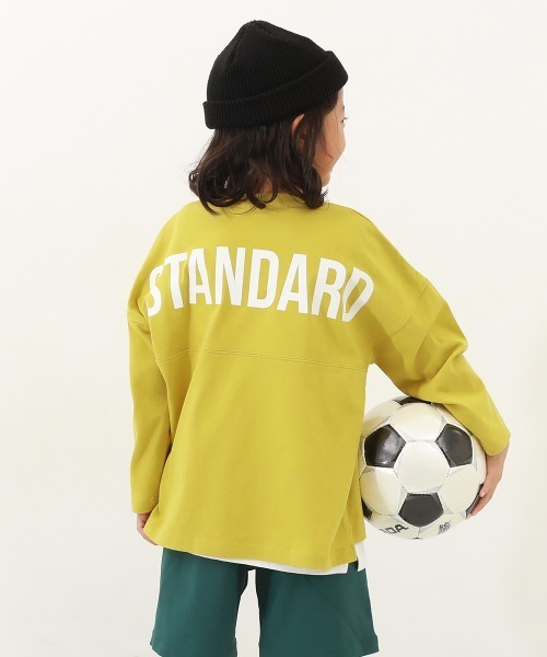 devirock（デビロック）の「フットボール バックプリント 長袖Tシャツ（Tシャツ/カットソー・キッズ・ホワイト/グレー系その他/ブルーグレー/ブラック/イエロー/ライトカーキ/ブルー系その他/ホワイト系その他/パープル系その他/イエロー系その他/グリーン系その他/その他12/その他13/その他14/イエロー系その他2・160cm/130cm/120cm/110cm/140cm/150cm/100cm）」の12枚目の写真