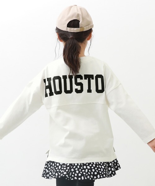 devirock（デビロック）の「フットボール バックプリント 長袖Tシャツ（Tシャツ/カットソー・キッズ・ホワイト/グレー系その他/ブルーグレー/ブラック/イエロー/ライトカーキ/ブルー系その他/ホワイト系その他/パープル系その他/イエロー系その他/グリーン系その他/その他12/その他13/その他14/イエロー系その他2・160cm/130cm/120cm/110cm/140cm/150cm/100cm）」の2枚目の写真