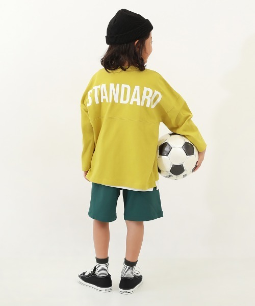 devirock（デビロック）の「フットボール バックプリント 長袖Tシャツ（Tシャツ/カットソー・キッズ・ホワイト/グレー系その他/ブルーグレー/ブラック/イエロー/ライトカーキ/ブルー系その他/ホワイト系その他/パープル系その他/イエロー系その他/グリーン系その他/その他12/その他13/その他14/イエロー系その他2・160cm/130cm/120cm/110cm/140cm/150cm/100cm）」の22枚目の写真