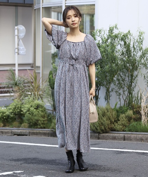 セール】バルーンスリーブドットワンピース（ワンピース