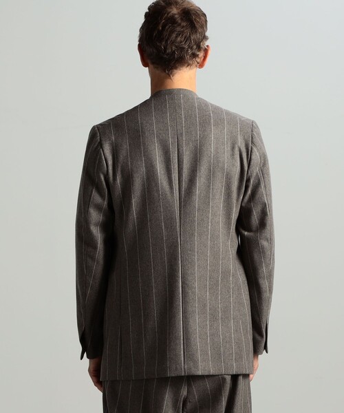 HAVERSACK(ハバーザック)の「HAVERSACK ATTIRE ウールカシミヤ ノーカラージャケット(ノーカラージャケット・メンズ・グレー系その他2・M/S)」の4枚目の写真