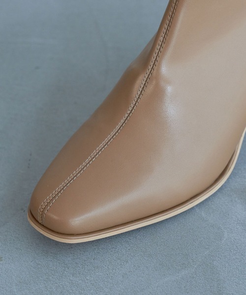 ROPE' PICNIC（ロペピクニック）の「ソフトスクエアトゥスムースストレッチブーツ（ブーツ・レディース・ブラック/グレー/キナリ/ベージュ・22.5cm/23.0cm/23.5cm/24.0cm/24.5cm/25.0cm）」の7枚目の写真