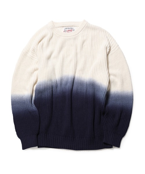 ADAM ET ROPE'（アダムエロペ）の「【LOGAN/ローガン別注】Dip Dye CrewNeck/UNISEX（ニット/セーター・メンズ・ネイビー/グレー・M/L）」の7枚目の写真