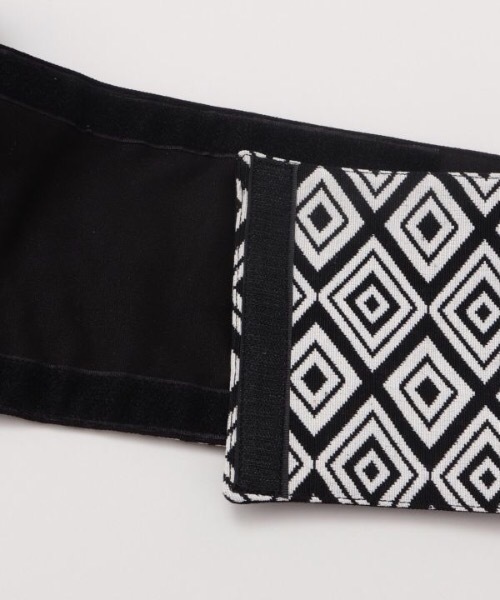 チャイハネ（チャイハネ）の「【チャイハネ】ジオメ柄ワンタッチ帯（和装小物・レディース・ブラック×ホワイト・FREE）」の4枚目の写真