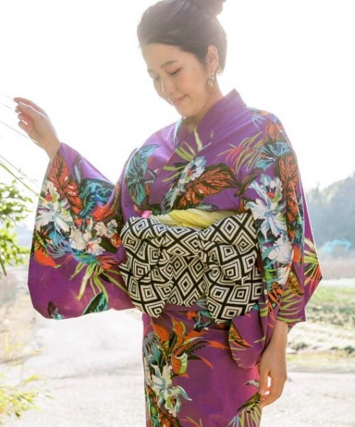 チャイハネ（チャイハネ）の「【チャイハネ】ジオメ柄ワンタッチ帯（和装小物・レディース・ブラック×ホワイト・FREE）」の7枚目の写真