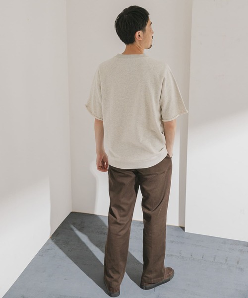 URBAN RESEARCH DOORS(アーバンリサーチドアーズ)の「カットオフスウェットショートスリーブプルオーバー(Tシャツ/カットソー・メンズ・ブラック/オートミール/ブルー系その他/ブラウン・40/38)」の9枚目の写真