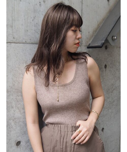 EVRIS（エヴリス）の「メランジニットタンク（ニット/セーター・レディース・オレンジ/ベージュ/ブラック・FREE）」の2枚目の写真