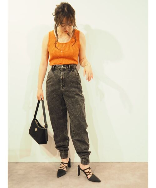 EVRIS（エヴリス）の「メランジニットタンク（ニット/セーター・レディース・オレンジ/ベージュ/ブラック・FREE）」の5枚目の写真