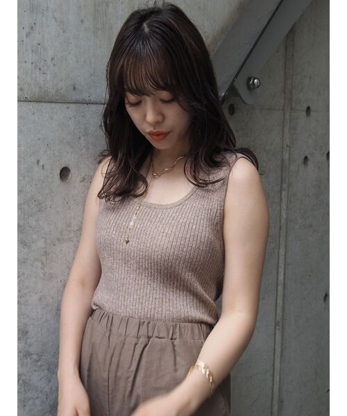 EVRIS（エヴリス）の「メランジニットタンク（ニット/セーター・レディース・オレンジ/ベージュ/ブラック・FREE）」の10枚目の写真