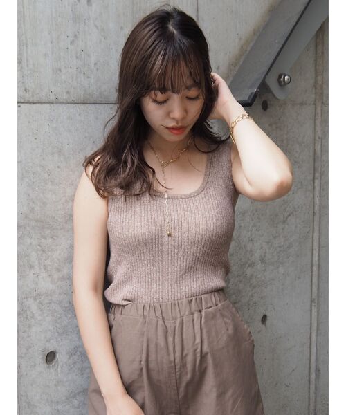 EVRIS（エヴリス）の「メランジニットタンク（ニット/セーター・レディース・オレンジ/ベージュ/ブラック・FREE）」の11枚目の写真