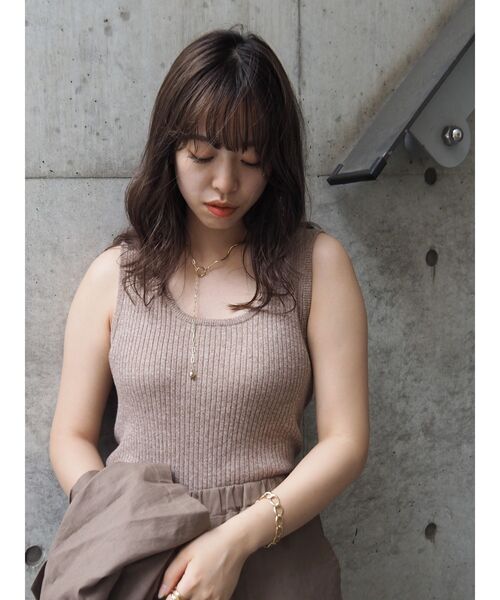 EVRIS（エヴリス）の「メランジニットタンク（ニット/セーター・レディース・オレンジ/ベージュ/ブラック・FREE）」の12枚目の写真