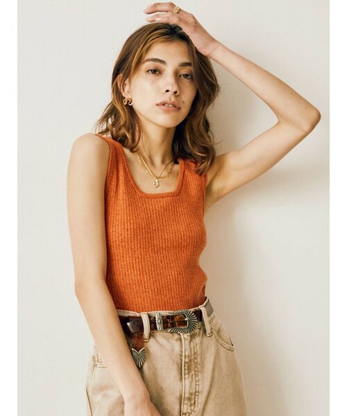 EVRIS（エヴリス）の「メランジニットタンク（ニット/セーター・レディース・オレンジ/ベージュ/ブラック・FREE）」の18枚目の写真