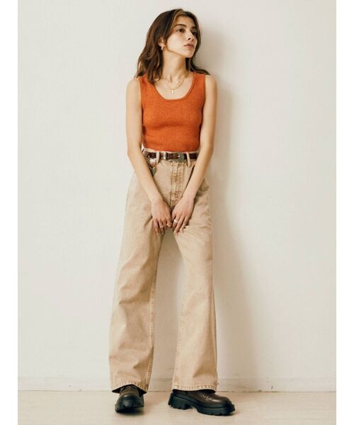 EVRIS（エヴリス）の「メランジニットタンク（ニット/セーター・レディース・オレンジ/ベージュ/ブラック・FREE）」の20枚目の写真