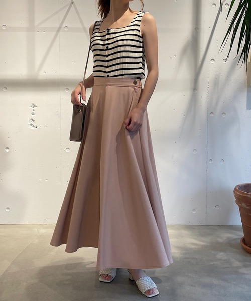 CAMILLE EAU(カミーユオー)の「センターシームサーキュラースカート(スカート・レディース・イエロー/モカ・MEDIUM)」の5枚目の写真