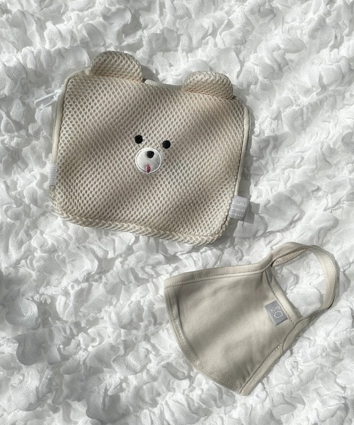 AS KNOW AS plus（アズノゥアズプラス）の「☆すふれべあポーチ付マスク【ZOZOTOWN限定アイテム】（マスク・レディース・モカ/ホワイト/ベージュ・FREE）」の3枚目の写真