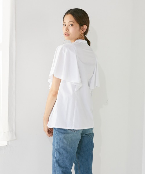 Rewde(ルゥデ)の「袖フリルバンドカラーブラウス(1R13-08151)(シャツ/ブラウス・レディース・ホワイト/ブラック・M)」の13枚目の写真