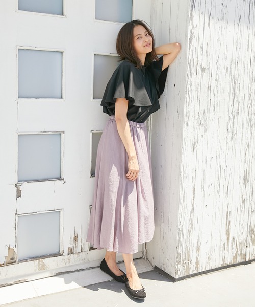 Rewde(ルゥデ)の「袖フリルバンドカラーブラウス(1R13-08151)(シャツ/ブラウス・レディース・ホワイト/ブラック・M)」の4枚目の写真