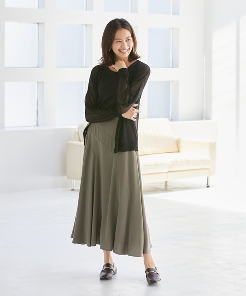 Rewde(ルゥデ)の「ベーシックシアーアンサンブル(1R11-07015)(カーディガン/ボレロ・レディース・ブラック/ベージュ/ブルー・M)」の11枚目の写真