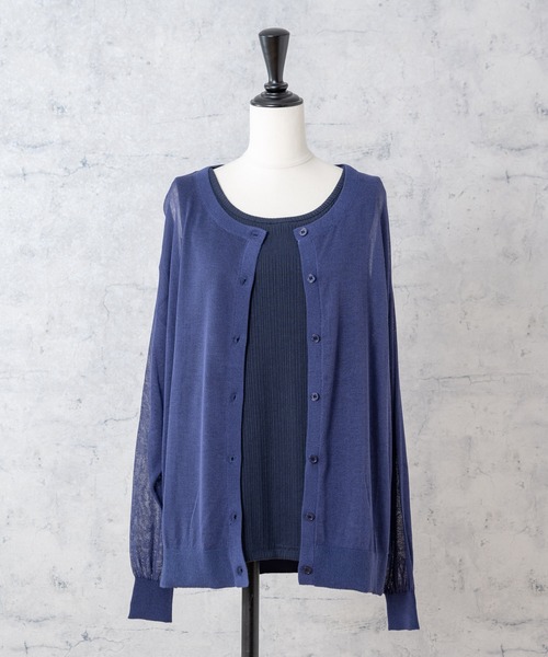 Rewde(ルゥデ)の「ベーシックシアーアンサンブル(1R11-07015)(カーディガン/ボレロ・レディース・ブラック/ベージュ/ブルー・M)」の15枚目の写真