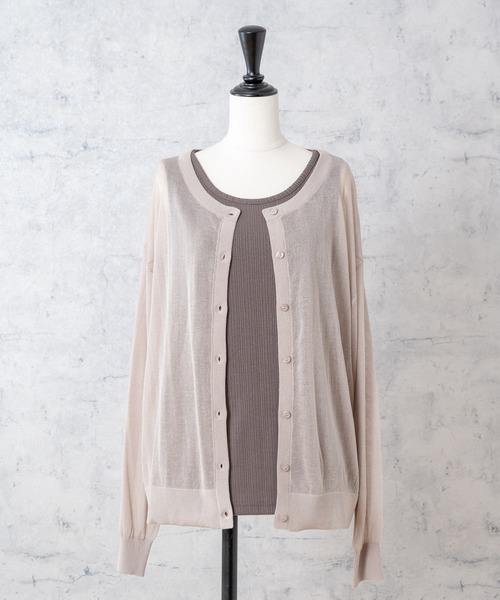 Rewde(ルゥデ)の「ベーシックシアーアンサンブル(1R11-07015)(カーディガン/ボレロ・レディース・ブラック/ベージュ/ブルー・M)」の17枚目の写真