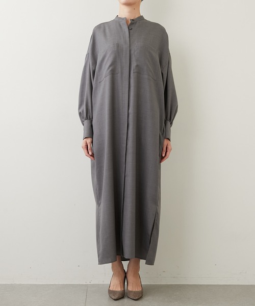 【美品✨】 Whim Gazette シャツワンピース ウール ロング ベルト 美品✨】 Whim Gazette シャツワンピース ウール ロング ベルト