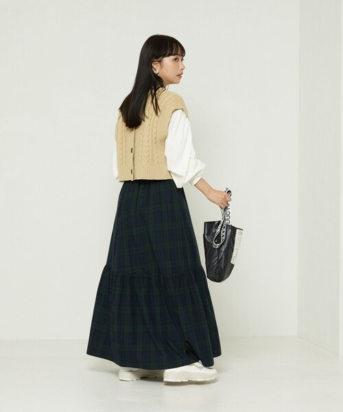 FREAK'S STORE（フリークスストア）の「2wayケーブルニットベストセット（ニット/セーター・レディース・ベージュ/ネイビー/オフホワイト/レンガ・ﾌﾘ-）」の6枚目の写真