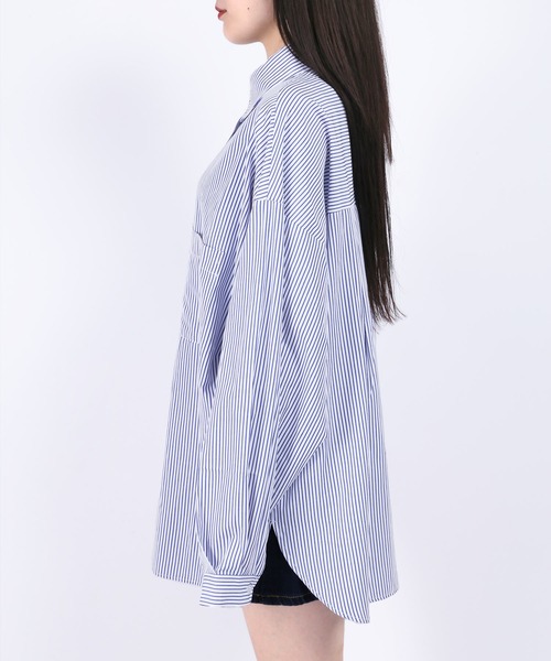 WC(ダブル シー)の「カラーストライプビッグシャツ(シャツ/ブラウス・レディース・パープル/ブルー/グリーン/ピンク・FREE)」の18枚目の写真