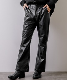Adoon plain | 【Adoon plain】フェイクレザーフレアパンツ(その他パンツ)