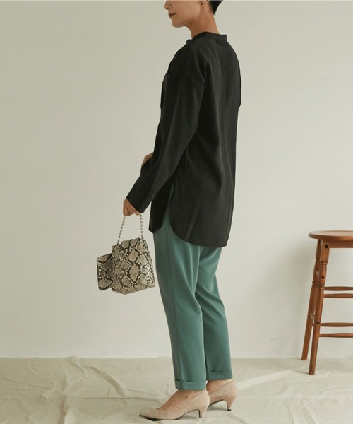 Doux archives（ドゥアルシーヴ）の「ウエストギャザーパンツ（スラックス・レディース・ブラック/ピンク/ベージュ/グリーン・SMALL/MEDIUM）」の11枚目の写真