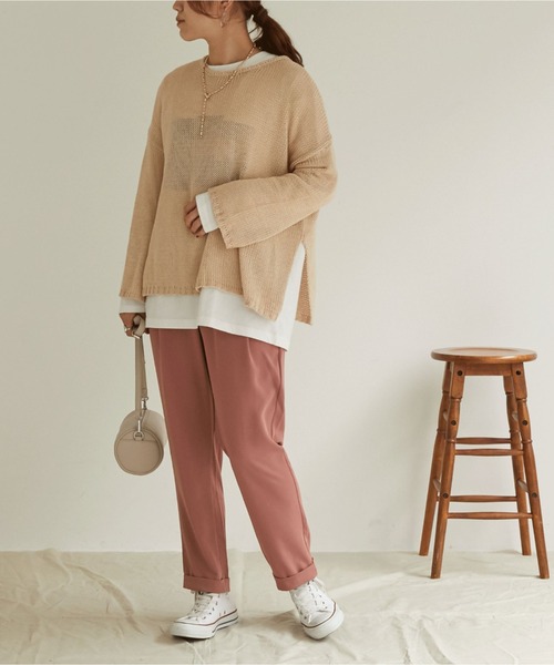 Doux archives（ドゥアルシーヴ）の「ウエストギャザーパンツ（スラックス・レディース・ブラック/ピンク/ベージュ/グリーン・SMALL/MEDIUM）」の8枚目の写真