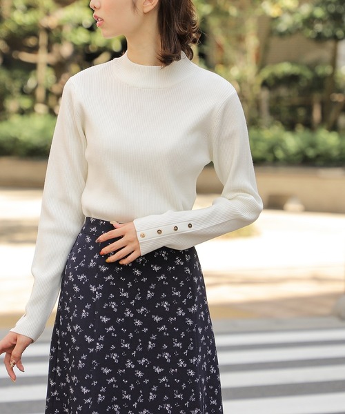 Honeys（ハニーズ）の「抗菌リブハイネックニット（ニット/セーター