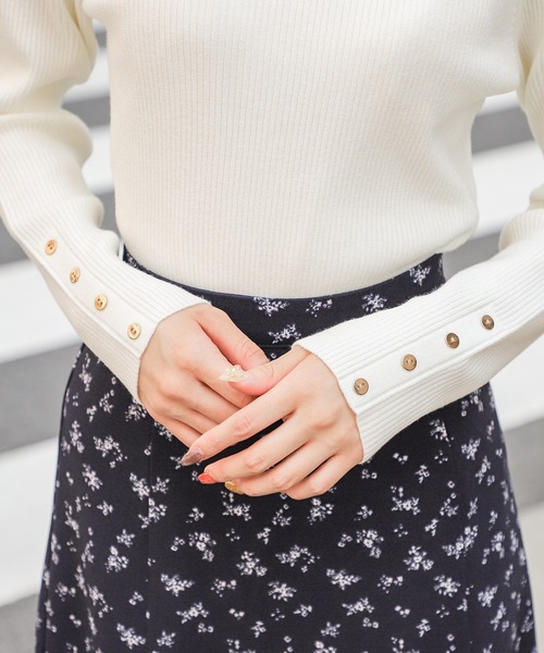 Honeys（ハニーズ）の「抗菌リブハイネックニット（ニット/セーター