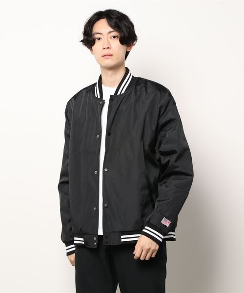 JEANS MATE（ジーンズメイト）の「カレッジ風バックプリントロゴ スタジャン（スタジャン・メンズ・ブラック/ダークグリーン/ダークブルー・MEDIUM/LARGE/X-LARGE）」の7枚目の写真
