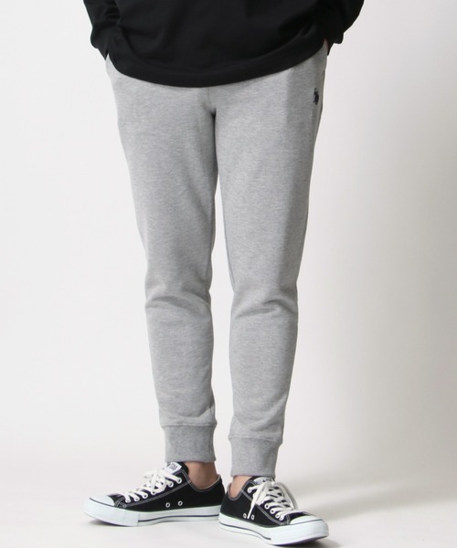 U.S. POLO ASSN.（ユーエスポロアッスン）の「U.S. POLO ASSN./ユーエスポロアッスン 別注 裏毛 ロゴ ワンポイント刺繍 スウェットパンツ/スキニー ジョガーパンツ/ルームウェア/レディース メンズ（スウェットパンツ・メンズ・チャコールグレー/ブラック/ネイビー/グレー・LL/M/L）」の14枚目の写真