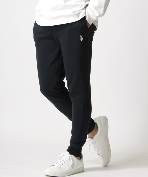 U.S. POLO ASSN.（ユーエスポロアッスン）の「U.S. POLO ASSN./ユーエスポロアッスン 別注 裏毛 ロゴ ワンポイント刺繍 スウェットパンツ/スキニー ジョガーパンツ/ルームウェア/レディース メンズ（スウェットパンツ・メンズ・チャコールグレー/ブラック/ネイビー/グレー・LL/M/L）」の20枚目の写真