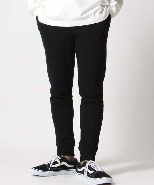 U.S. POLO ASSN.（ユーエスポロアッスン）の「U.S. POLO ASSN./ユーエスポロアッスン 別注 裏毛 ロゴ ワンポイント刺繍 スウェットパンツ/スキニー ジョガーパンツ/ルームウェア/レディース メンズ（スウェットパンツ・メンズ・チャコールグレー/ブラック/ネイビー/グレー・LL/M/L）」の6枚目の写真