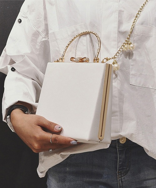 aimoha（アイモハ）の「レトロ天使ハンドバッグ（ハンドバッグ・レディース・ホワイト/ブラック/ピンク/グレー・FREE）」の14枚目の写真