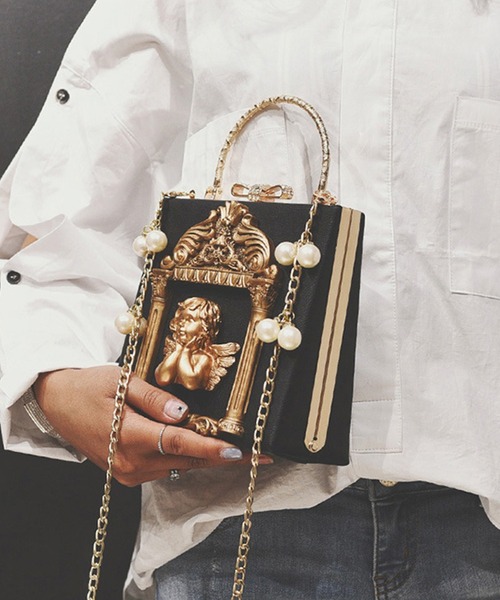 aimoha（アイモハ）の「レトロ天使ハンドバッグ（ハンドバッグ・レディース・ホワイト/ブラック/ピンク/グレー・FREE）」の16枚目の写真