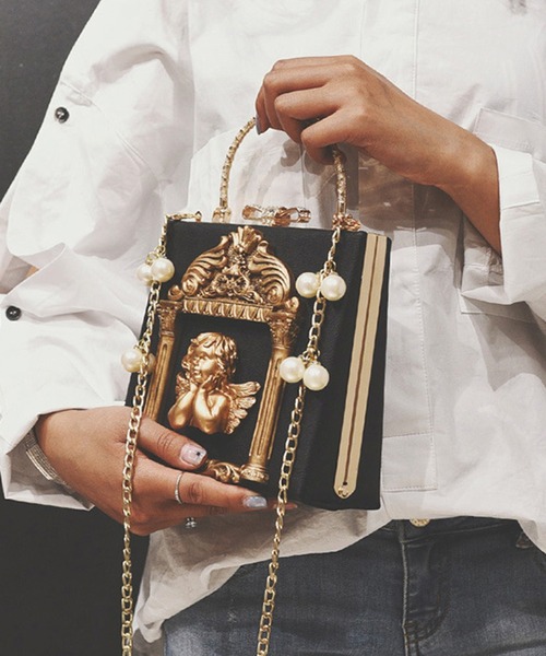 aimoha（アイモハ）の「レトロ天使ハンドバッグ（ハンドバッグ・レディース・ホワイト/ブラック/ピンク/グレー・FREE）」の17枚目の写真