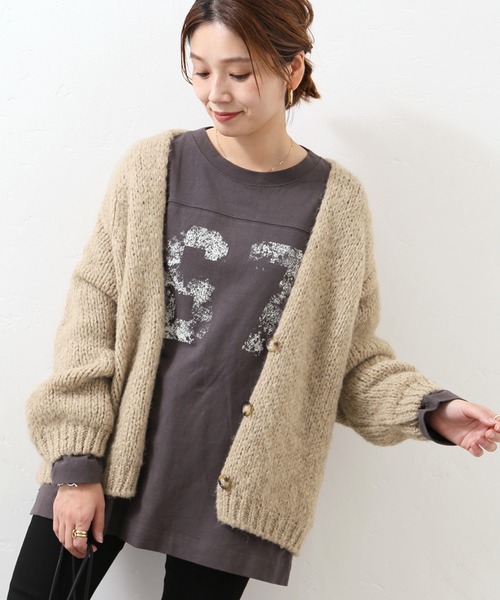 TRICOTS JEAN MARC(トリコットジーンマルク)の「【TRICOT JEAN MARC/トリコット ジーン マルク】ボタンツキカーデ◆2(カーディガン/ボレロ・レディース・グレー/カーキ/ベージュ・FREE)」の3枚目の写真