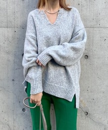 RIVE DROITE | デコルテを美しく魅せる　スリットネックエアリーニット(ニット/セーター)