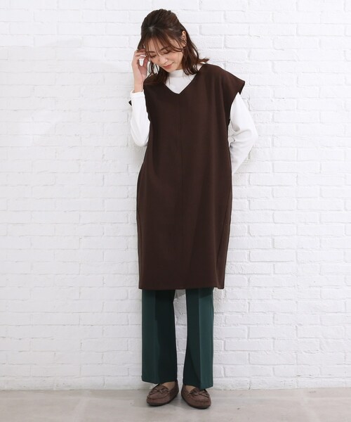 SHOO・LA・RUE(シューラルー)の「◆【2点セット】ウール調フレンチスリーブジャンドレセット(スカート・レディース・ライトブルー/ブラック/ダークブラウン/ベージュ・02/03/04)」の18枚目の写真