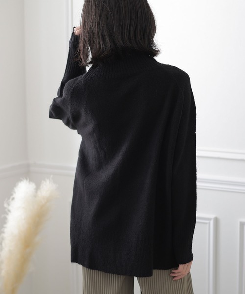 ElegChic(エレグシック)の「タートルネックワイドセーター(ニット/セーター・レディース・ライトグレー/ブラック/ベージュ・MEDIUM/X-LARGE/XXX-LARGE)」の19枚目の写真
