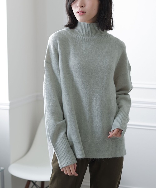 ElegChic(エレグシック)の「タートルネックワイドセーター(ニット/セーター・レディース・ライトグレー/ブラック/ベージュ・MEDIUM/X-LARGE/XXX-LARGE)」の5枚目の写真