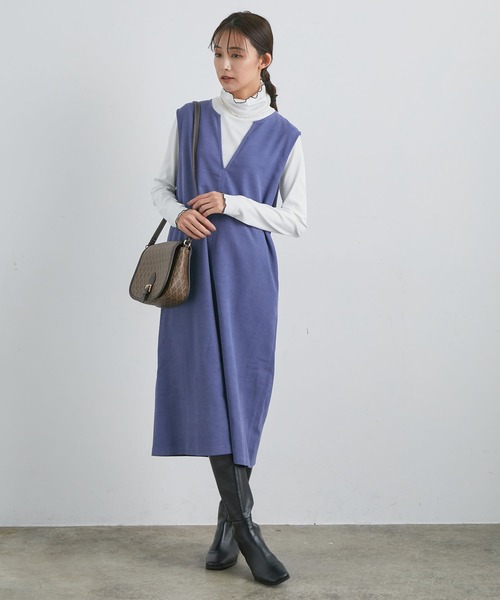 vis-`a-vis（ビサビ）の「【WEB限定】起毛ツイルジャンパースカート（ワンピース・レディース・ブラック/ブルー/キナリ・S/M）」の19枚目の写真